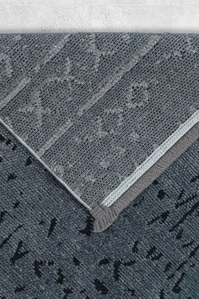 Mercan Serisi Antrasit Renk Makinede Yıkanabilir Kilim GH-8431