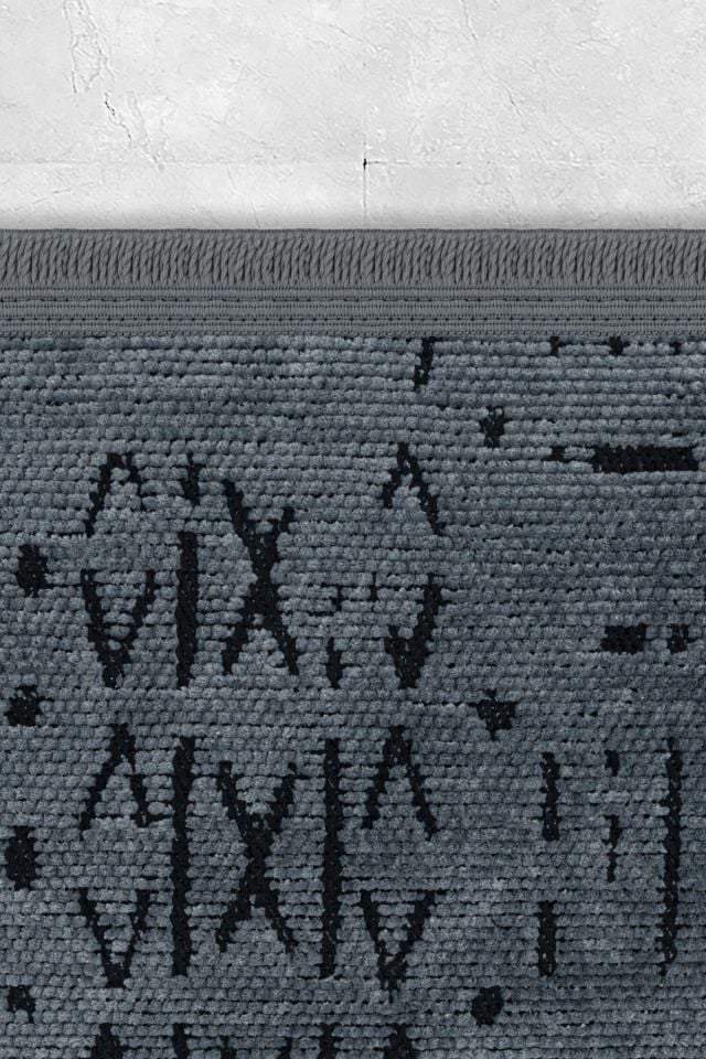 Mercan Serisi Antrasit Renk Makinede Yıkanabilir Kilim GH-8431