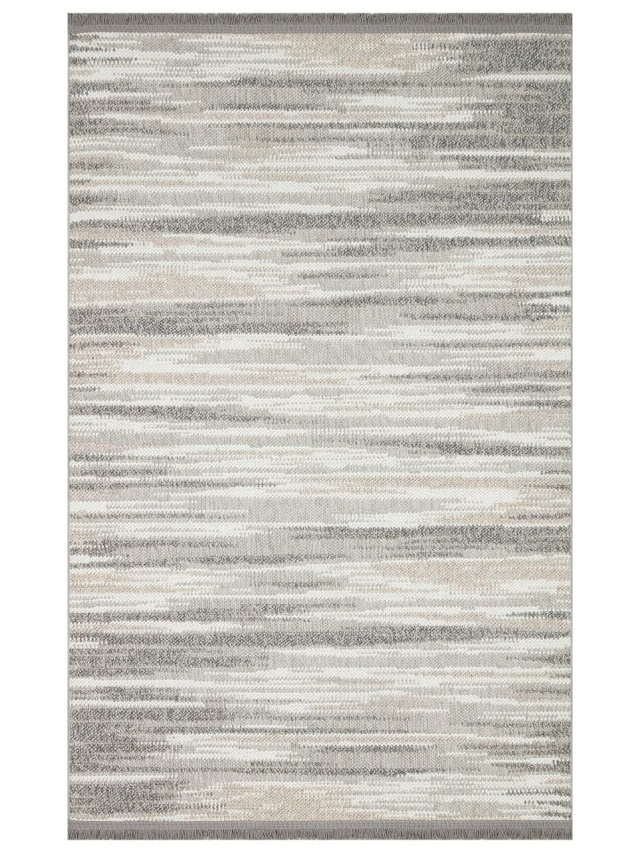 Clam Serisi Bukle Dokuma Modern Bej Gri Renk Halı EH-5404