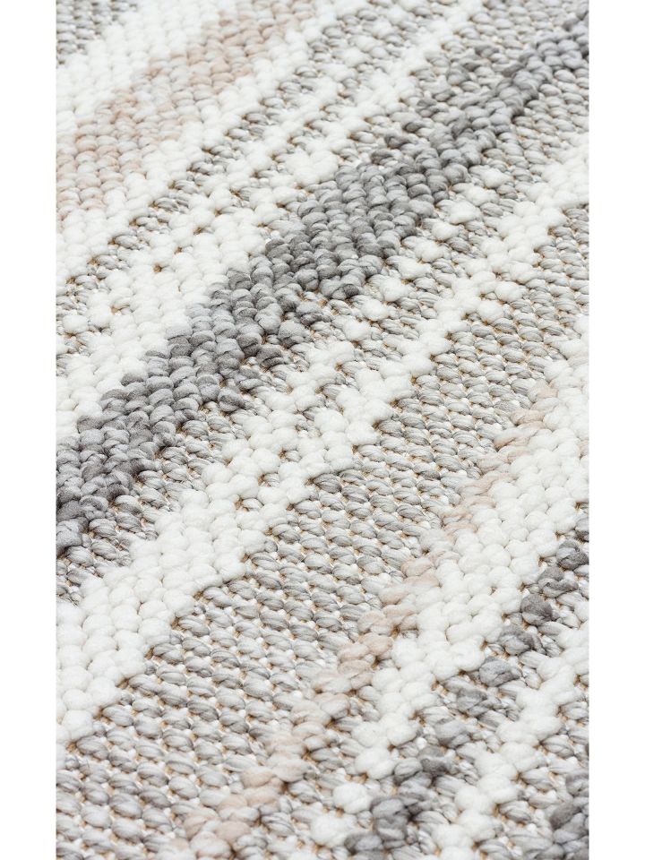 Clam Serisi Bukle Dokuma Modern Bej Gri Renk Halı EH-5404