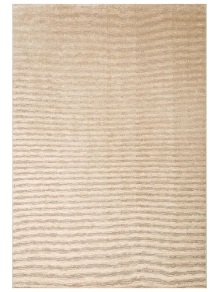 Aura Serisi Yüksek-Alçak Rölyef Dokulu %100 Viskon Bej Renk Modern Halı NX-3672