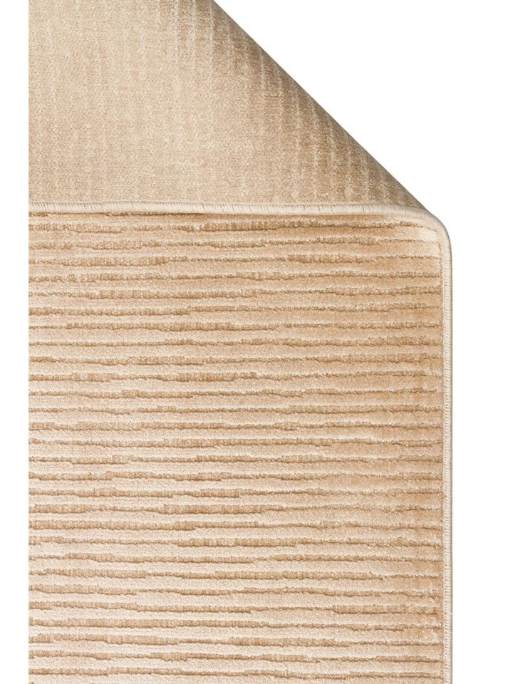 Aura Serisi Yüksek-Alçak Rölyef Dokulu %100 Viskon Bej Renk Modern Halı NX-3672