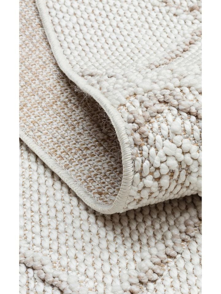 Clam Serisi Bukle Dokuma Modern Ekru/Bej Renk Halı EH-5405