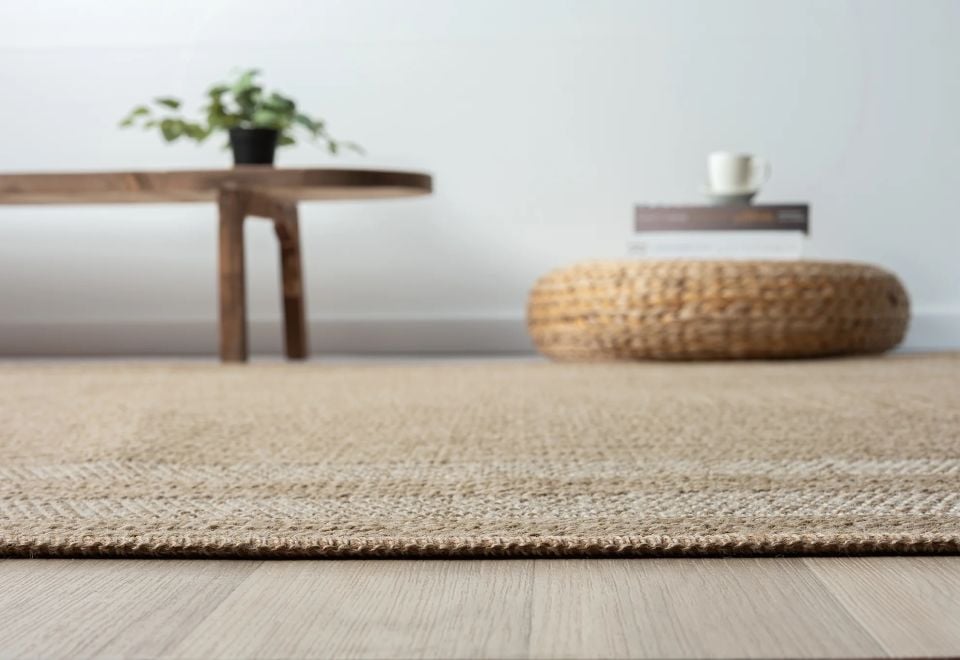 Avina Serisi Bej/Beyaz Kolay Temizlenebilir Sisal Halı SH-17