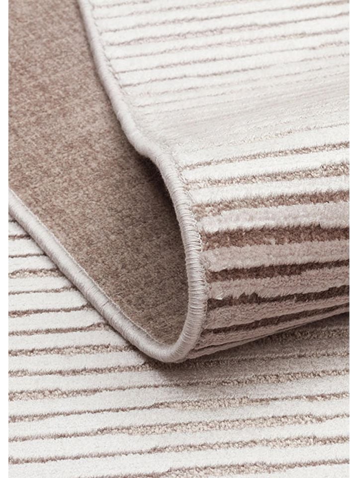 Aura Serisi Yüksek-Alçak Rölyef Dokulu %100 Viskon Taş Renk Modern Halı NX-3674