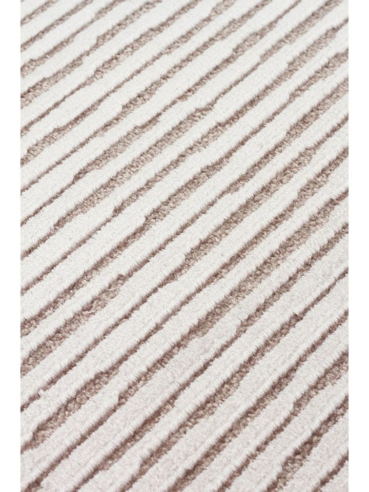 Aura Serisi Yüksek-Alçak Rölyef Dokulu %100 Viskon Taş Renk Modern Halı NX-3674