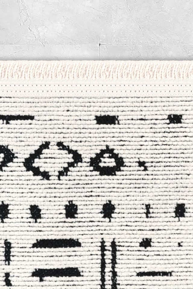 Mercan Serisi Beyaz Renk Makinede Yıkanabilir Kilim GH-8433