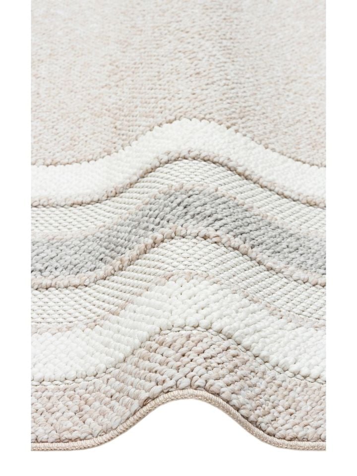 Clam Serisi Bukle Dokuma Modern Gri/Bej Renk Halı EH-5406