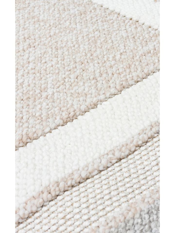 Clam Serisi Bukle Dokuma Modern Gri/Bej Renk Halı EH-5406