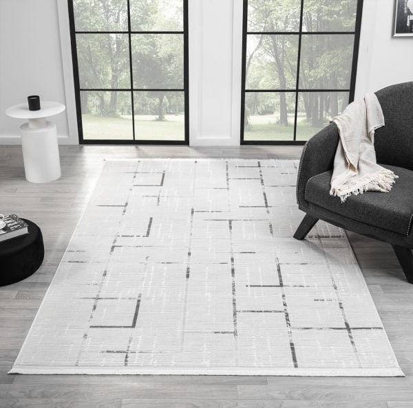 Verona Serisi Gri Renk Akrilik Makine Halısı SH-5118G