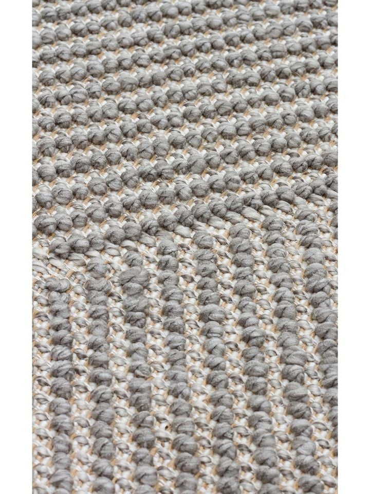 Clam Serisi Bukle Dokuma Modern Gri Renk Halı EH-5407