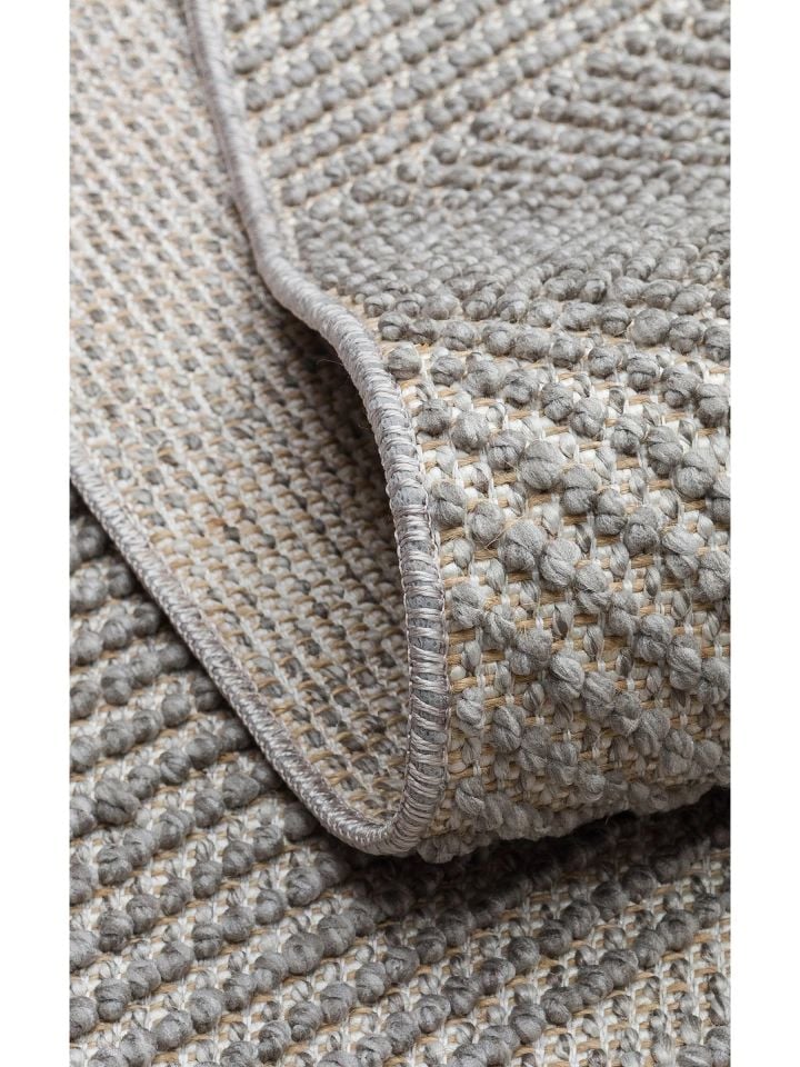 Clam Serisi Bukle Dokuma Modern Gri Renk Halı EH-5407