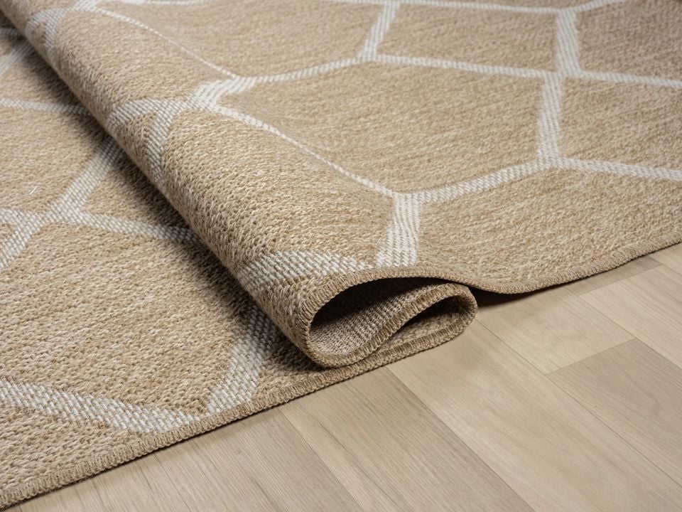 Avina Serisi Bej/Beyaz Kolay Temizlenebilir Sisal Halı SH-19