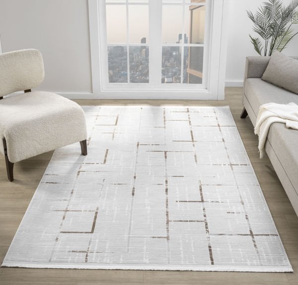 Verona Serisi Bej Renk Akrilik Makine Halısı SH-5118K