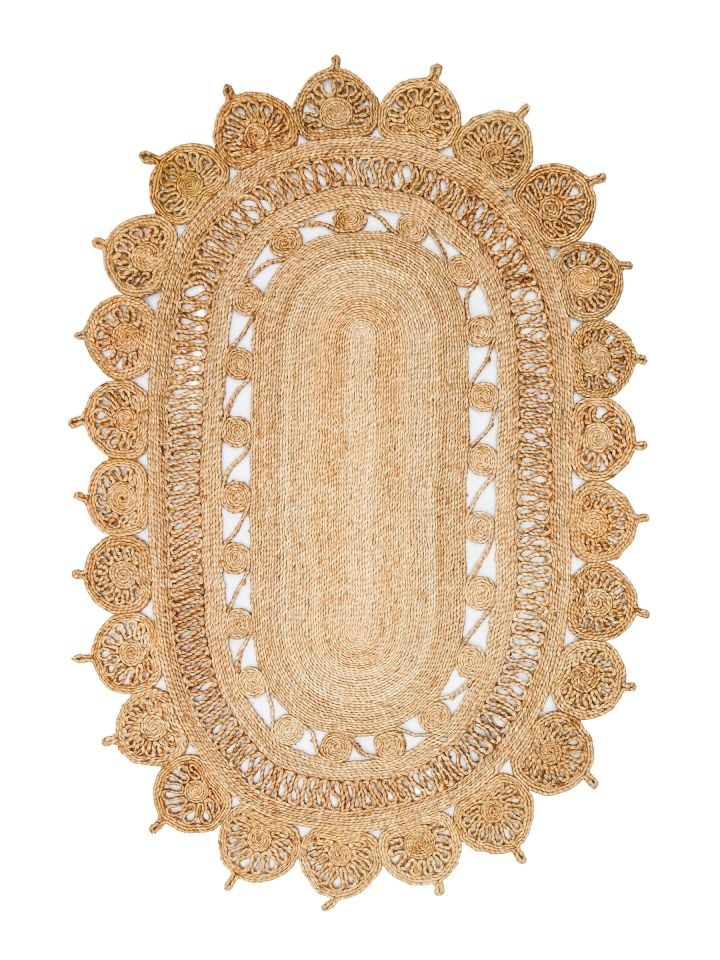 Siena Serisi Bej Renk Jüt El Dokuma Halı NX-1733