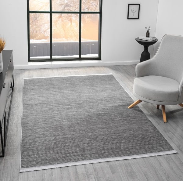 Verona Serisi Antrasit Renk Akrilik Makine Halısı SH-5119A