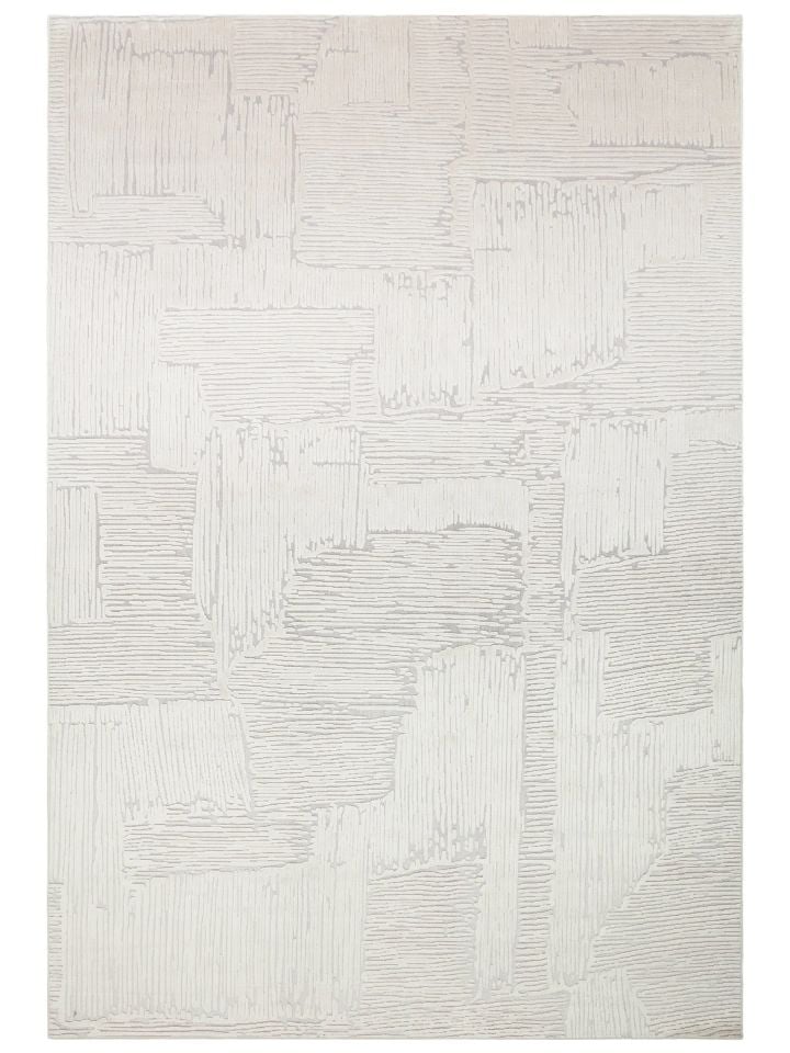 Aura Serisi Yüksek-Alçak Rölyef Dokulu %100 Viskon Gri Renk Modern Halı NX-3734