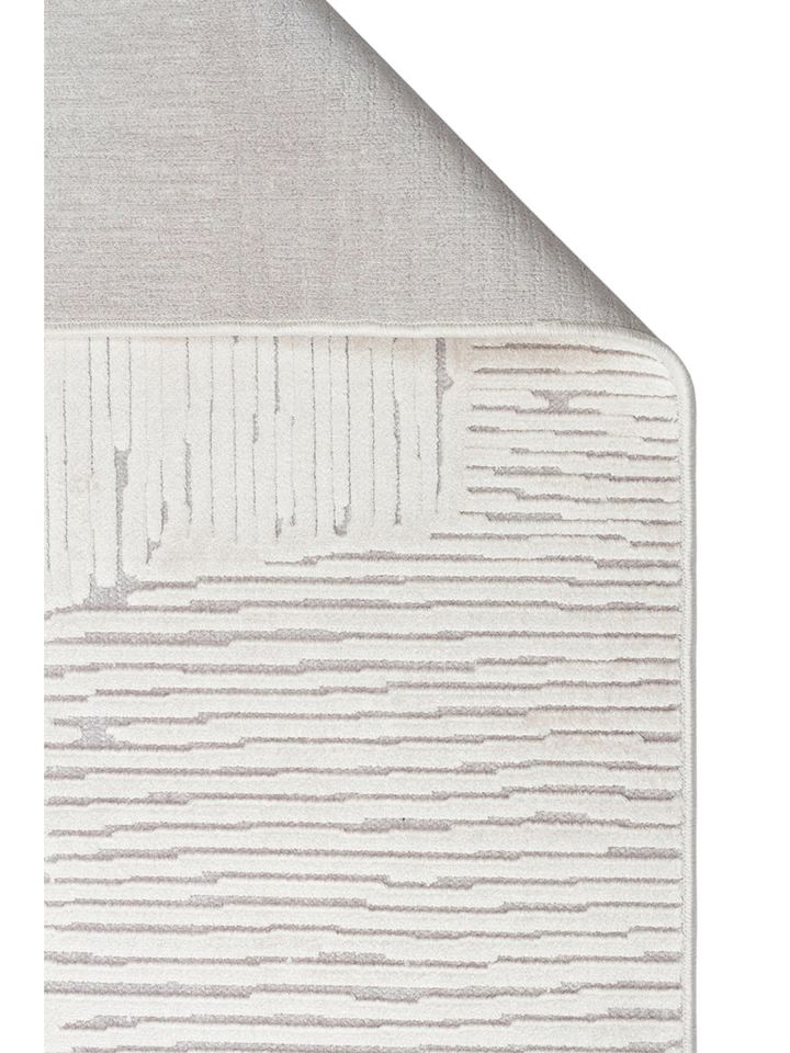 Aura Serisi Yüksek-Alçak Rölyef Dokulu %100 Viskon Gri Renk Modern Halı NX-3734