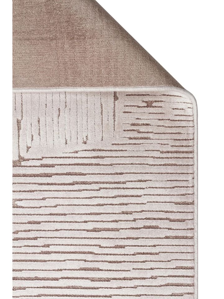 Aura Serisi Yüksek-Alçak Rölyef Dokulu %100 Viskon Taş Renk Modern Halı NX-3735