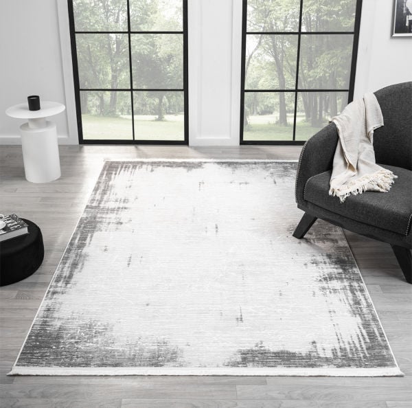 Verona Serisi Gri Renk Akrilik Makine Halısı SH-5120G