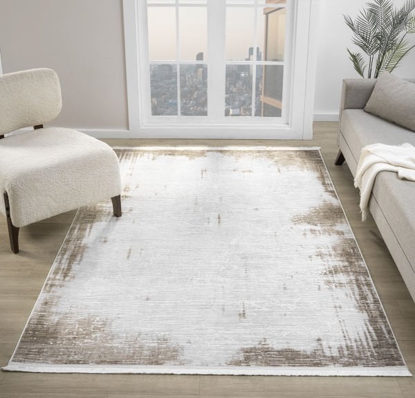 Verona Serisi Bej Renk Akrilik Makine Halısı SH-5120K