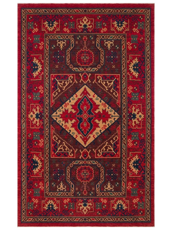 Mezopotamya Serisi Anadolu Motifli %100 Yeni Zelanda Yünü Kara Tezgah Halısı NX-676