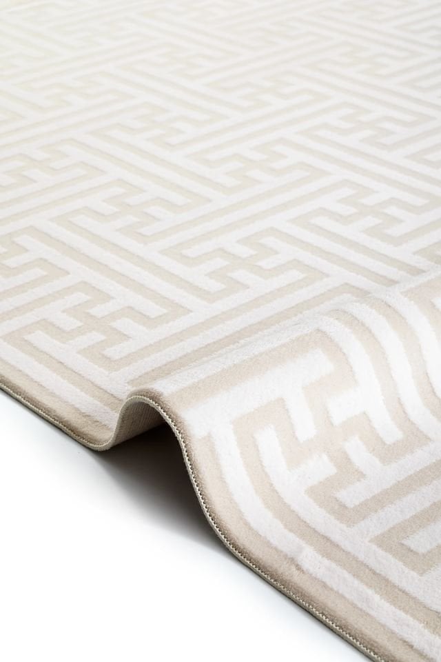 Monza Serisi Krem Renk Akrilik Halı LH-1128K