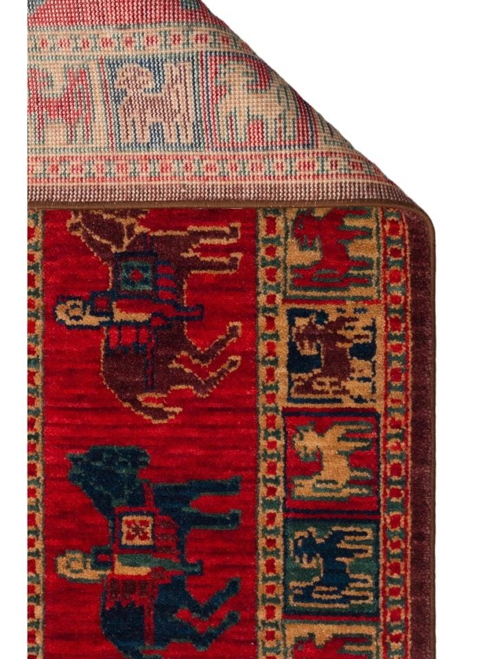 Mezopotamya Serisi Anadolu Motifli %100 Yeni Zelanda Yünü Kara Tezgah Halısı NX-679