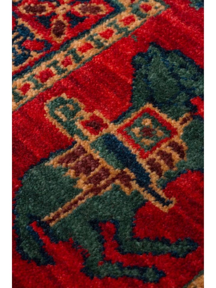 Mezopotamya Serisi Anadolu Motifli %100 Yeni Zelanda Yünü Kara Tezgah Halısı NX-679