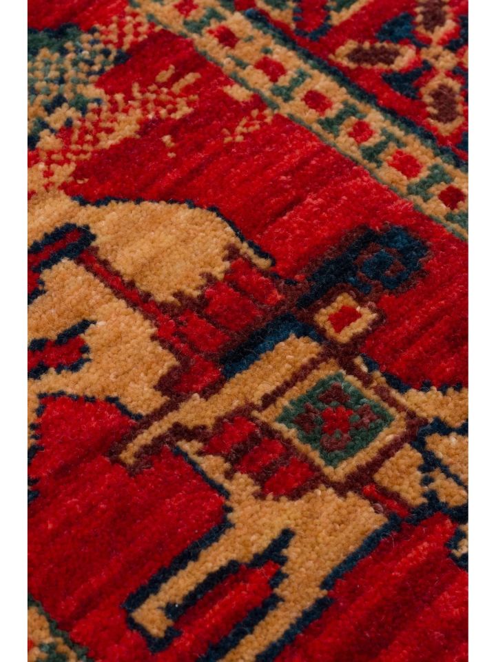 Mezopotamya Serisi Anadolu Motifli %100 Yeni Zelanda Yünü Kara Tezgah Halısı NX-679