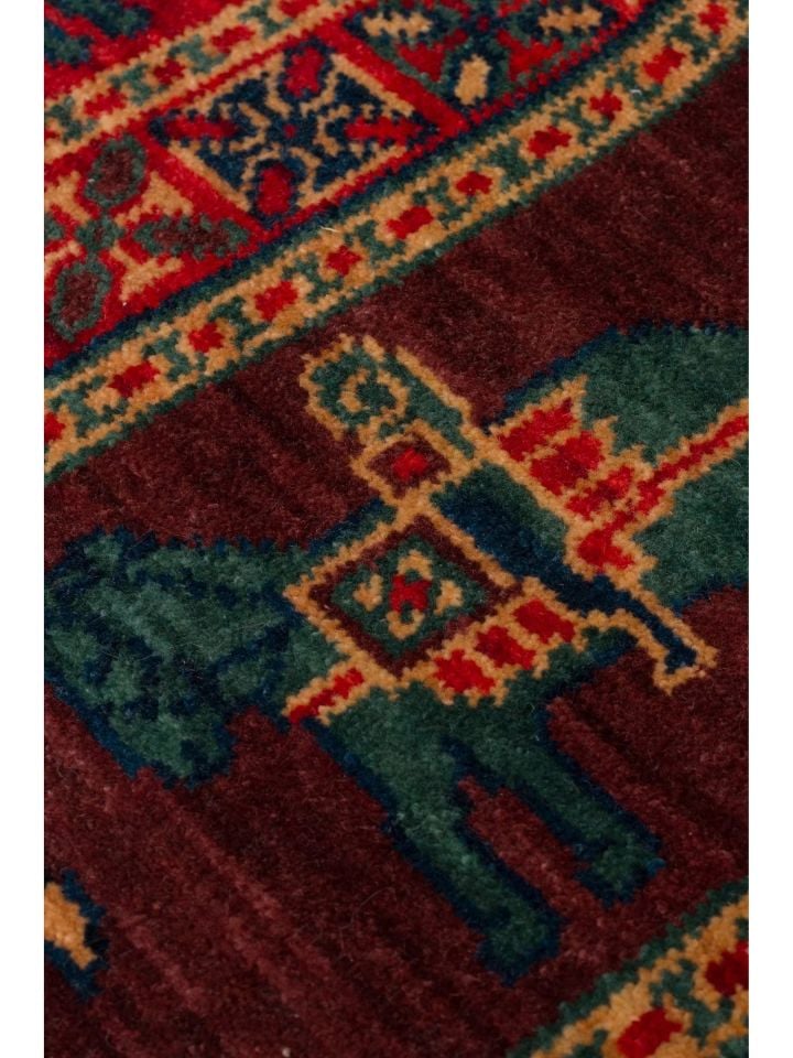 Mezopotamya Serisi Anadolu Motifli %100 Yeni Zelanda Yünü Kara Tezgah Halısı NX-680