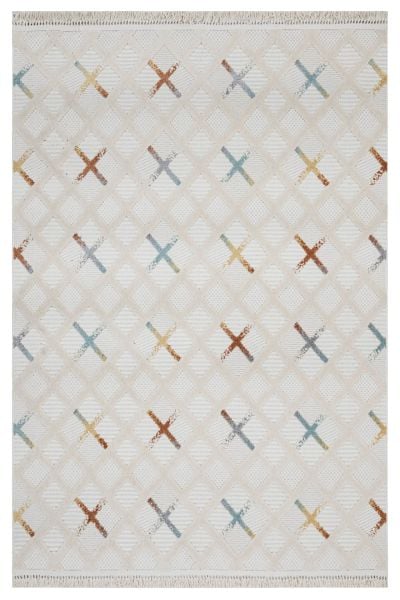 Vals Serisi Multi Renk Modern Halı NX-3012