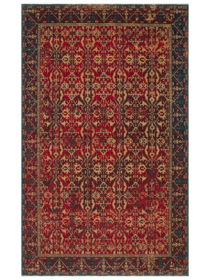 Mezopotamya Serisi Anadolu Motifli %100 Yeni Zelanda Yünü Kara Tezgah Halısı NX-681