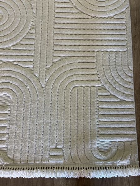 Vals Serisi Krem Renk Modern Halı NX-3013