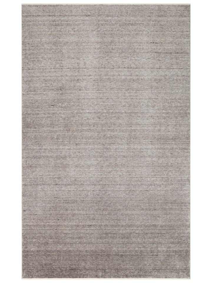 Nova Serisi %100 Tencel İpeği ile Dokunan Hav Vermeyen Antrasit Modern Kara Tezgah Halısı NX-682