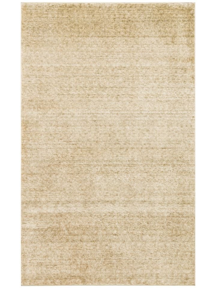 Nova Serisi %100 Tencel İpeği ile Dokunan Hav Vermeyen Krem/Yeşil Modern Kara Tezgah Halısı NX-683