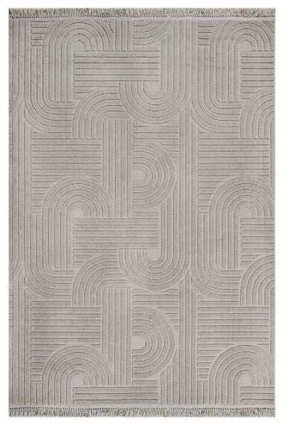 Vals Serisi Gri Renk Modern Halı NX-3014