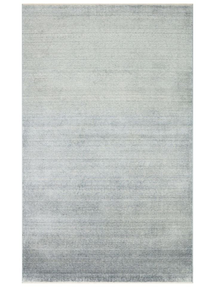 Nova Serisi %100 Tencel İpeği ile Dokunan Hav Vermeyen Mavi Modern Kara Tezgah Halısı NX-685