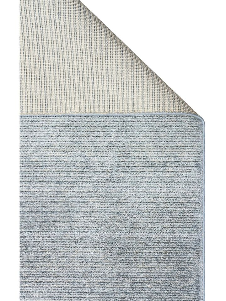 Nova Serisi %100 Tencel İpeği ile Dokunan Hav Vermeyen Mavi Modern Kara Tezgah Halısı NX-685