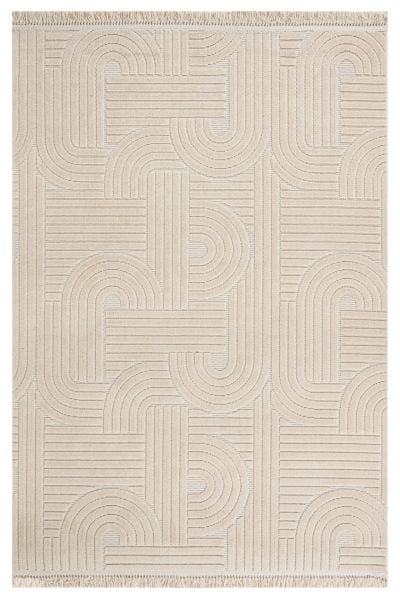 Vals Serisi Bej Renk Modern Halı NX-3015