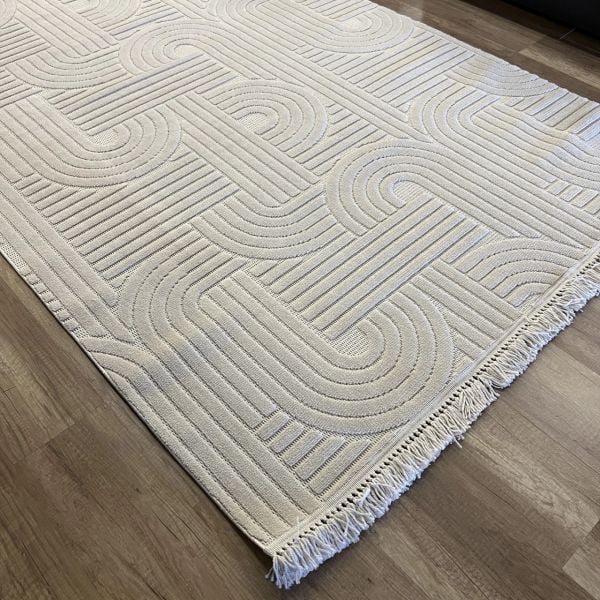 Vals Serisi Bej Renk Modern Halı NX-3015