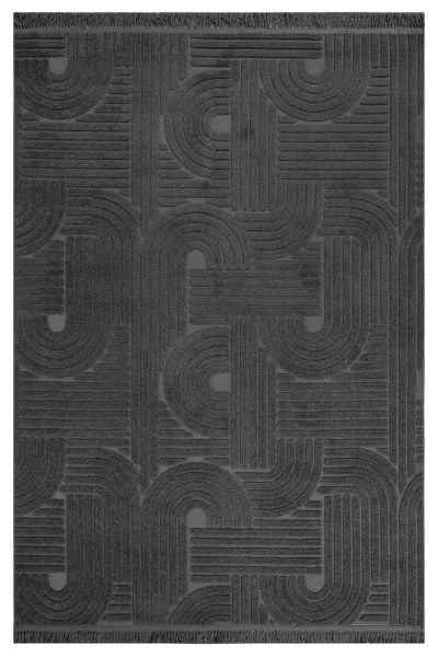 Vals Serisi Antrasit Renk Modern Halı NX-3016