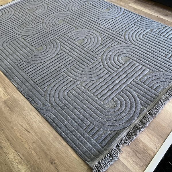 Vals Serisi Antrasit Renk Modern Halı NX-3016