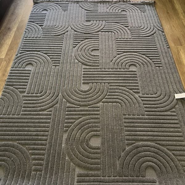 Vals Serisi Antrasit Renk Modern Halı NX-3016