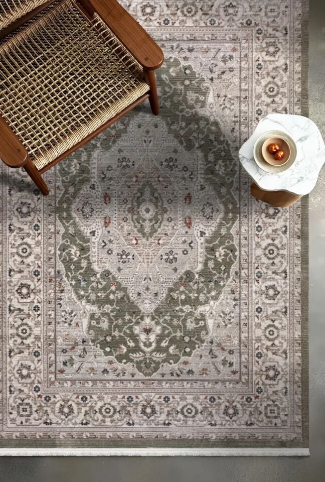 Luna Serisi Yeşil Vintage Makine Dokuma Halısı EH-4022