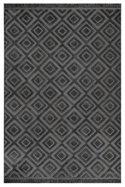 Vals Serisi Antrasit Renk Modern Halı NX-3020