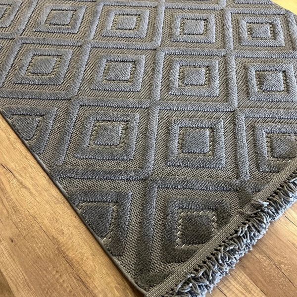 Vals Serisi Antrasit Renk Modern Halı NX-3020