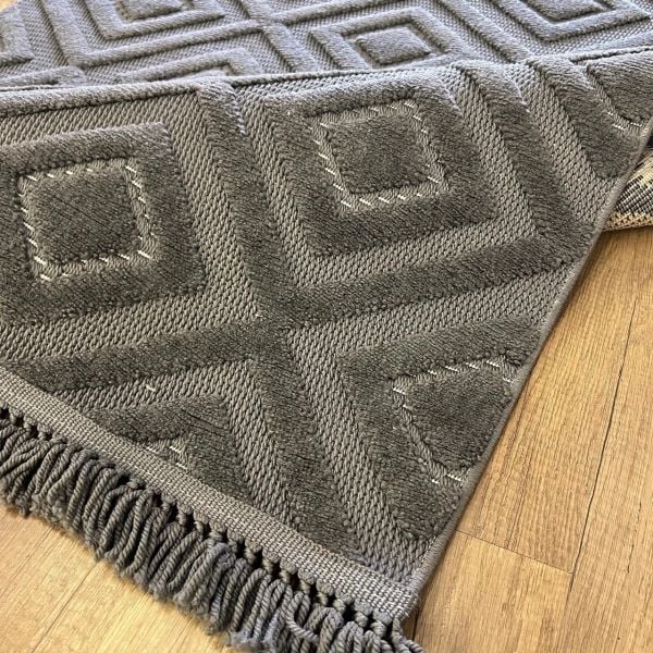 Vals Serisi Antrasit Renk Modern Halı NX-3020