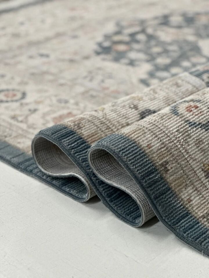 Luna Serisi Mavi Vintage Makine Dokuma Halısı EH-4033