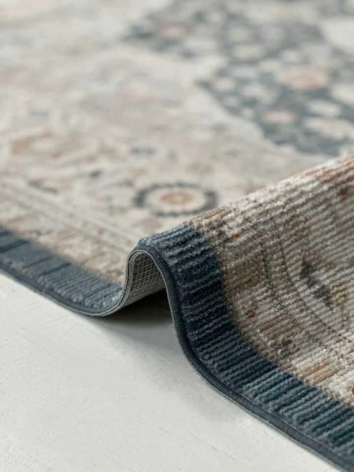 Luna Serisi Mavi Vintage Makine Dokuma Halısı EH-4033